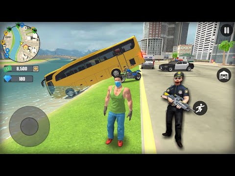 Bus, Police Car And Bike Driving in Open World Game - Android Gameplay