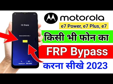 Moto E7 power Frp Unlock/Bypass Google Account Lock Without PC |  New Method 2023