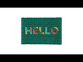 Fußmatte mit "Hello" Aufdruck Blau - Grün - Pink - Naturfaser - Kunststoff - 60 x 2 x 40 cm