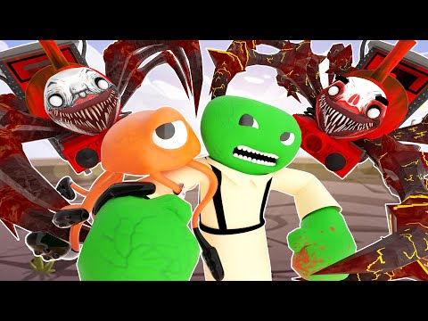 Monster Toons  - Monster Story: HELL CHARLES ATTACK Mini Crewmate - Choo Choo Charles  Fight | Minecraft Animation