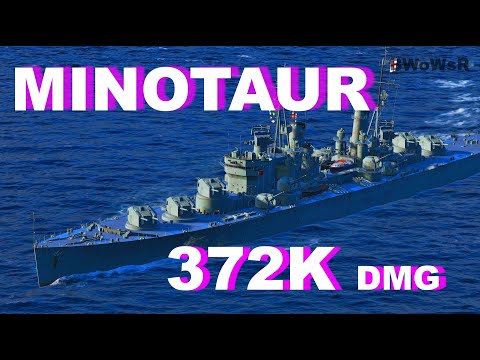 MINOTAUR - 372K DMG - World of Warships