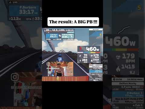 What a smashfest 🤯. 369W avg, 370NP. 33:29 PB #alpeduzwift #zwift #tourdefrance #timetrial