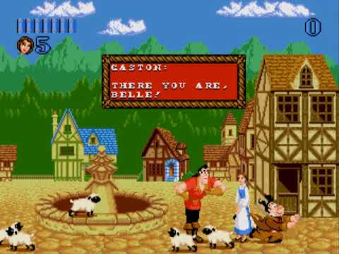 Beauty and the Beast - Belles Quest (SEGA GENESIS) Platform 1993 gameplay