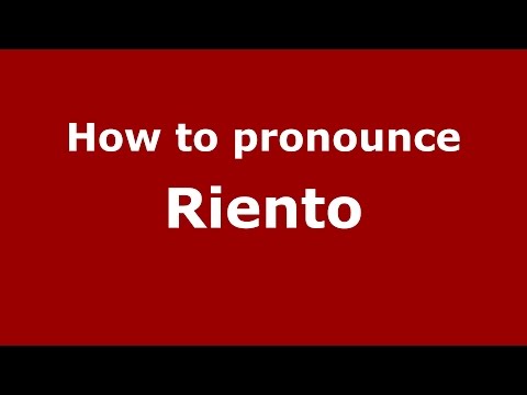 How to pronounce Riento (Italian/Italy)  - PronounceNames.com