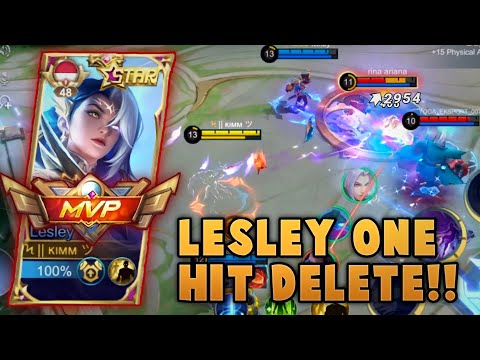 NEW BUILD!! LESLEY ONE HIT DELETE!! LESLEY BEST BUILD || TOP GLOBAL LESLEY ~Mobile Legends