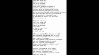 Black and white boy Crowded house with lyrics