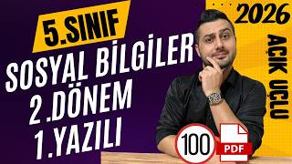 5.Sınıf Sosyal Bilgiler | 2.Dönem 1.Yazılı Soruları | 100 Alma Garanti