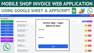 Mobile Invoice Management with Google Sheets & Apps Script Web App | C33
