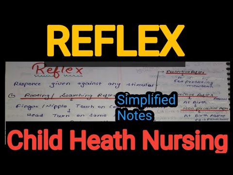 Notes Of Reflexes (Pediatrics) in Child Health Nursing in Hindi/Bsc Nursing/Gnm.
