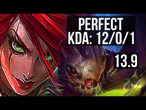 KATARINA vs KOG'MAW (MID) | 12/0/1, Legendary, 1.6M mastery, 300+ games | KR Diamond | 13.9