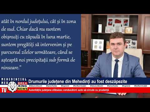 DRUMURILE JUDEȚENE DIN MEHEDINȚI AU FOST DESZĂPEZITE