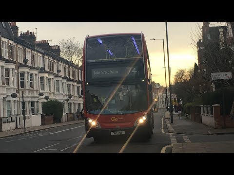 *Odd + Squeal* 74 Bus Route (E155 SN11BUF) ADL Enviro 400 E40D Go-Ahead London (19th December 2017)
