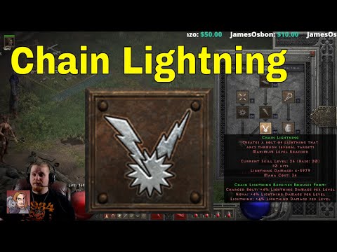 D2R Skills & Abilities - Chain Lightning (Sorceress Lightning Spells)