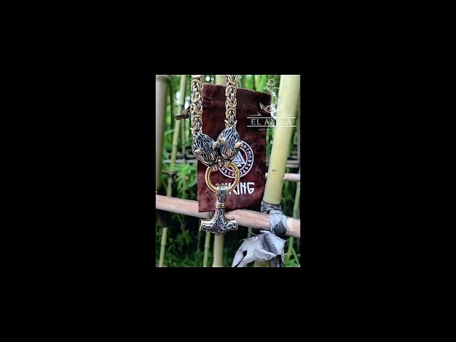 Vídeo relacionado con ARHZ 2 Collares de Hombre, Collar de Hombre de Acero, Collar de Vikingo con Cabeza de Lobo, Negro y Plateado
