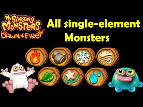 All single-element Monsters Young/Adult (Dawn of Fire) 4k
