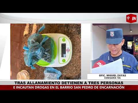 ALLANAMIENTO EN BARRIO SAN PEDRO TERMINÓ CON TRES APREHENDIDOS E INCAUTACIÓN DE DROGAS