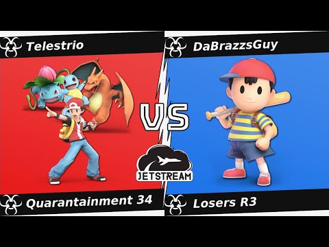 Quarantainment 34 Losers R3 - Telestrio (PKM Trainer) Vs. DaBrazzsGuy (Ness) Smash Ultimate - SSBU