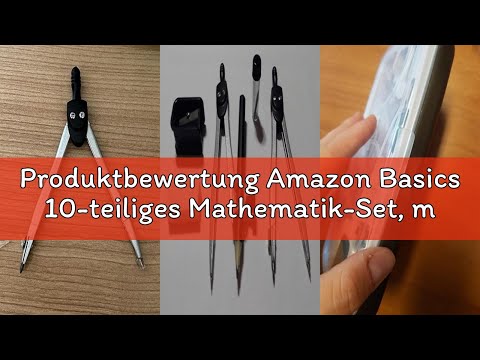 Produktbewertung Amazon Basics 10-teiliges Mathematik-Set, mit Zirkel, Bleistift, Radiergummi, Spitz