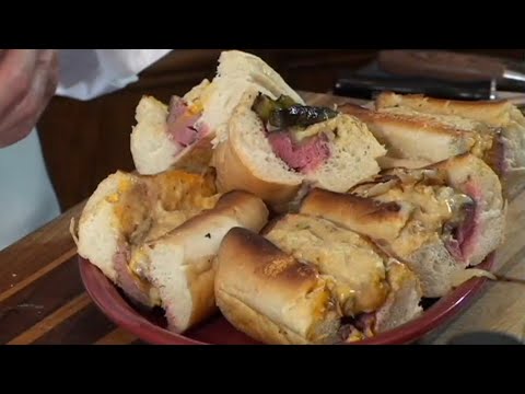 Philly Beef steak sandwiches, two ways, surf and turf style, a party favorite! Smiles all around.