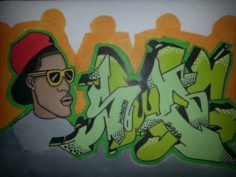 Drawing graffiti wildstyle letters & character - Swag Style