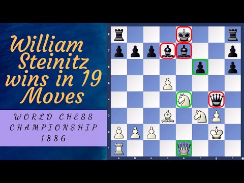 William Steinitz wins in 19 moves - 1st World Chess Championship, 1886, USA