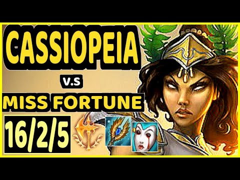 HOLYPHOENIX (CASSIOPEIA) vs MISS FORTUNE - 16/2/5 KDA BOTTOM ADC GAMEPLAY - EUW Ranked GRANDMASTER