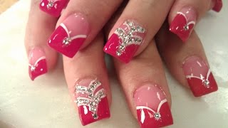 HOW TO LADY IN RED ACRYLIC NAILS