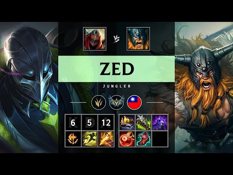 Zed Jungle vs Olaf - TW Challenger Patch 25.18