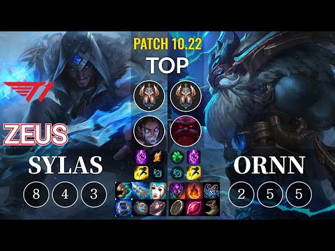 T1 Zeus Sylas vs Ornn Top - KR Patch 10.22