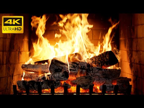🔥 Kamin polaganog gorenja s prirodnim zvukom vatre i toplim sjajem za Božićni mir (Fireplace 4K)