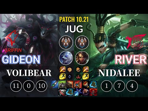 GRF GIDEON Volibear vs TLN River Nidalee Jungle - KR Patch 10.21