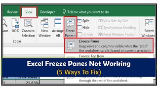 Fix Freeze Pane Not Working In Microsoft Excel