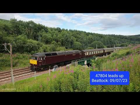 West Coast 47804 leads 57314 & 13 coaches up Beattock: 09/07/23 - 4K