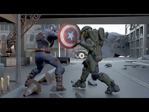 Master Chief VS Captain America: 3D Animation