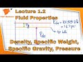 Fluid Mechanics 1 2 Important Fluid Properties