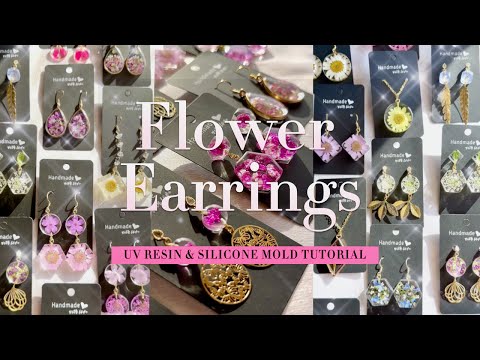 How to Make UV Resin Earrings with Silicone Molds, DIY Flower Earrings Tutorial, DIY Earring Making