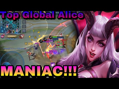 MANIAC! ALICE BEST BUILD 2021 | TOP GLOBAL ALICE FULL GAMEPLAY | ALICE MOBILE LEGENDS