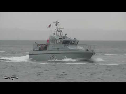 HMS SABRE P285 LEAVES AND ENTERS PORTSMOUTH NAVAL BASE - 1st May 2021