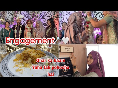 Engagement 🤍💍Naye ghar ka kaam 😍#meenazfam #newhome #engagement #family#bride#groom #dailyvlog 