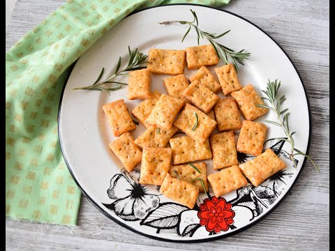 Sourdough Cheddar Cheese Rosemary Crackers