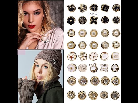 30pcs Pearl Buttons Brooch, Mini Safety Shirt Buttons, For Blazer