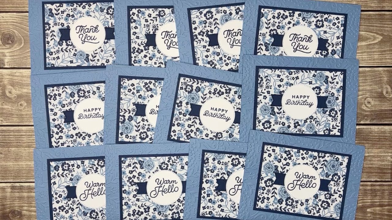 Easy One Sheet Wonder Template to make 12 Cards | Countryside Inn Designer Series Paper