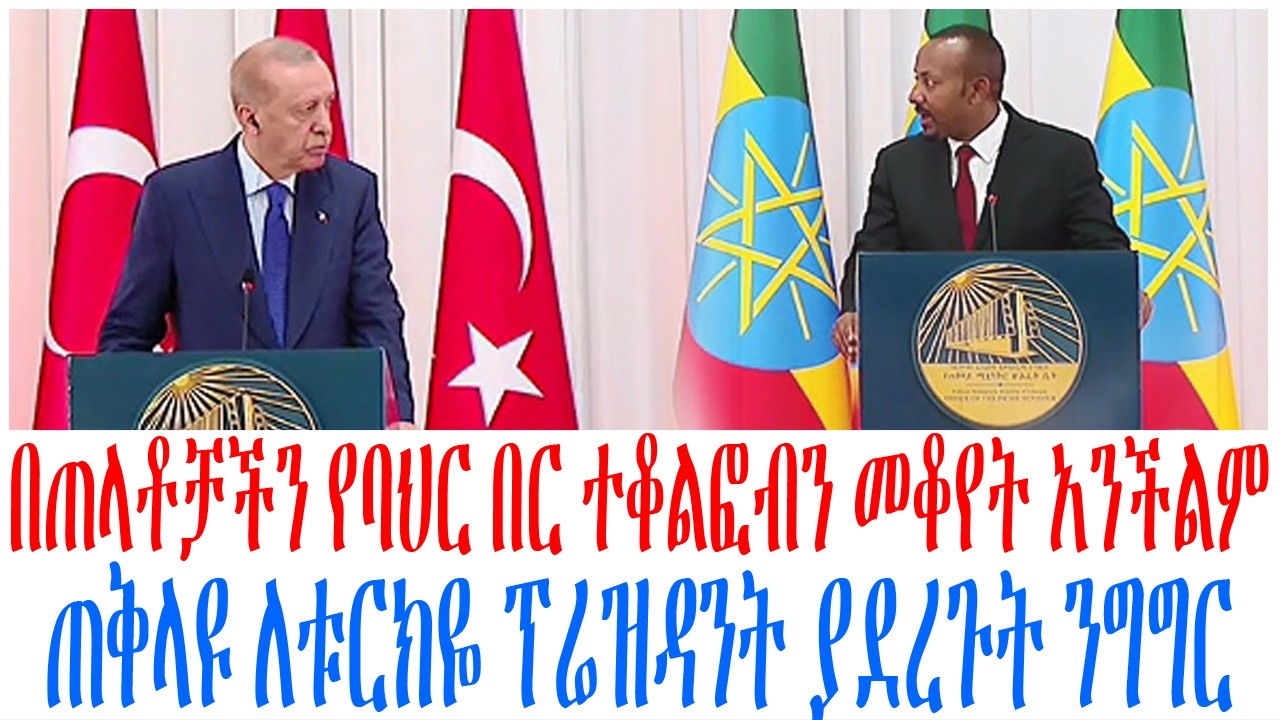 በጠላቶቻችን የባህር በር ተቆልፎብን መቆየት አንችልም ጠቅላዩ ለቱርክዬ ፕሬዝዳንት ?