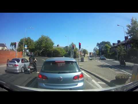 Little scrote just drives through two red lights. #Motoring #Ireland