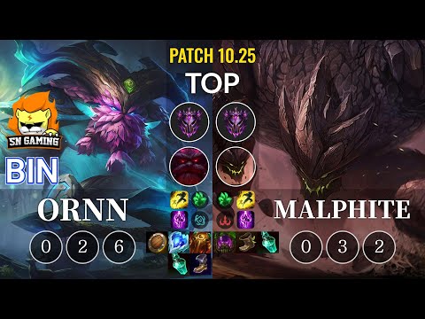 SN Bin Ornn vs Malphite Top - KR Patch 10.25