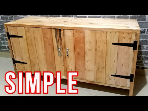 How to make a vintage/classic cabinet from reclaimed pallet wood. I don't use table saw.