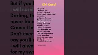 Oh! Carol(Verse 1) - Neil Sedaka lyrics #lyrics #song #shorts