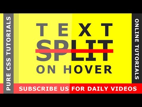 Text Split On Hover Css Hover Effects Pure Css Tutorials