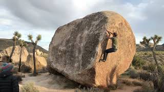 Video thumbnail of Palm-o-Granite, V7. Joshua Tree