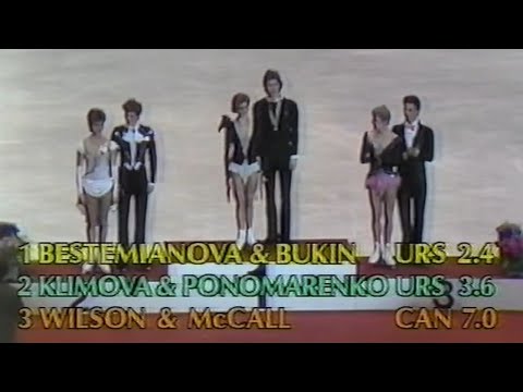 1986 Worlds Dance | Bestemianova-Bukin narrowly retain title, Klimova-Ponomarenko silver